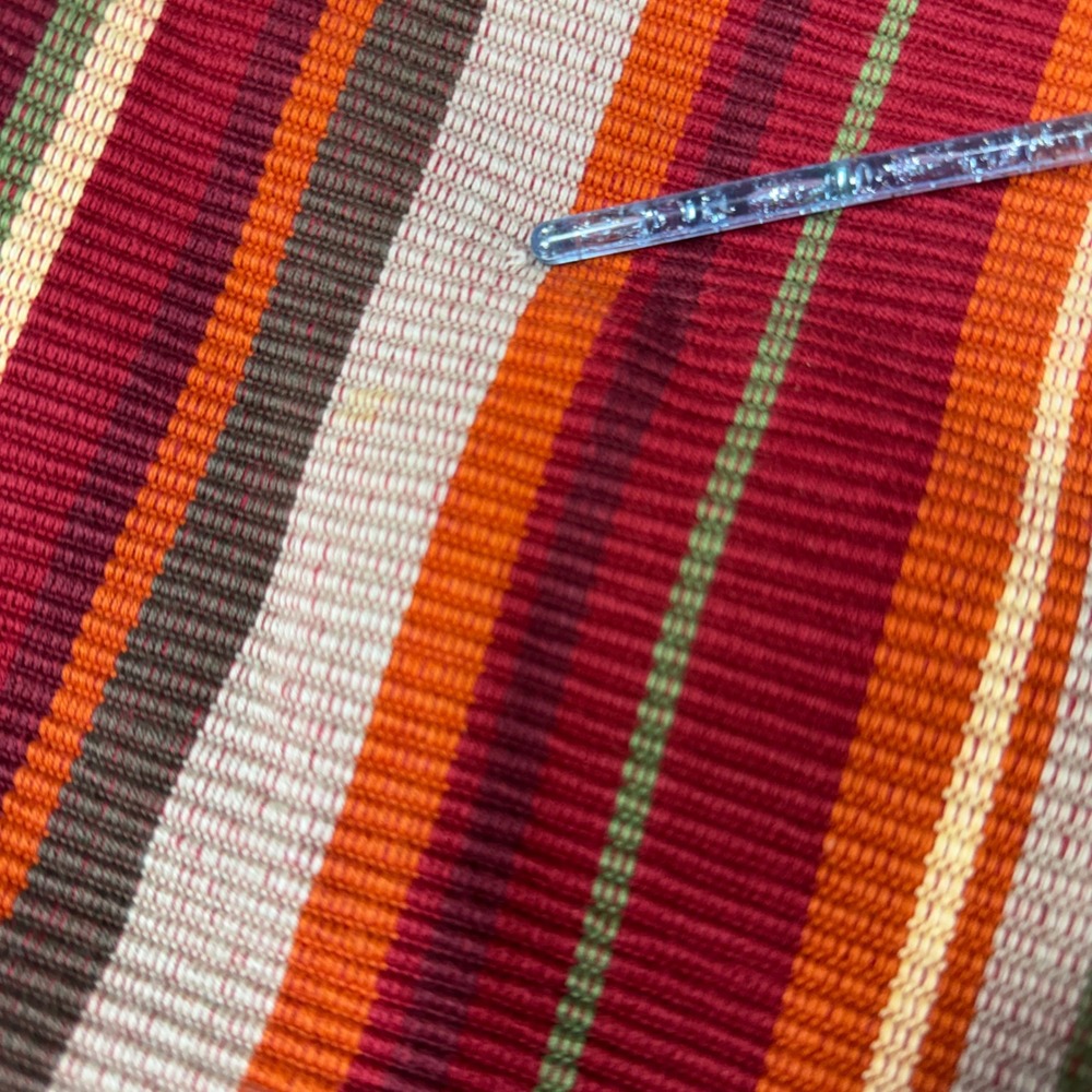 Table Runner 13x68 Red Multicolor Textured Rib Weaved Striped Ribbed Woven - Picture 9 of 9